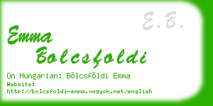 emma bolcsfoldi business card