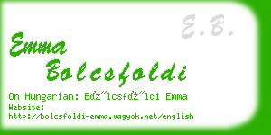 emma bolcsfoldi business card